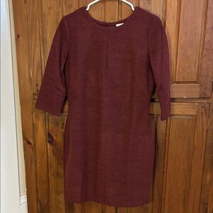 Lavand Women’s Maroon Burgundy Tweed Mini Dress Back Cut Out Size Large